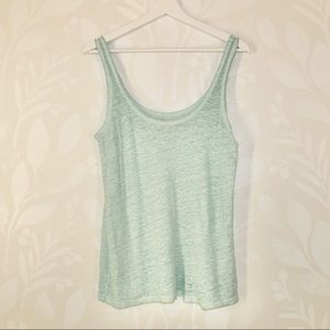 J Crew Light Blue Tank 100% Linen Small